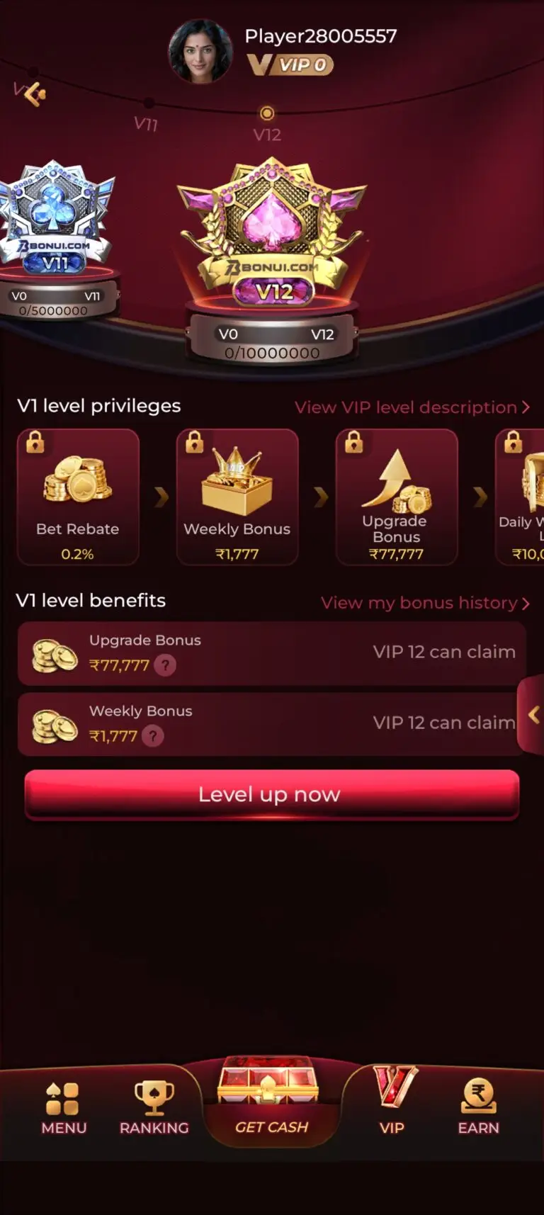 BONU1 Game interface
