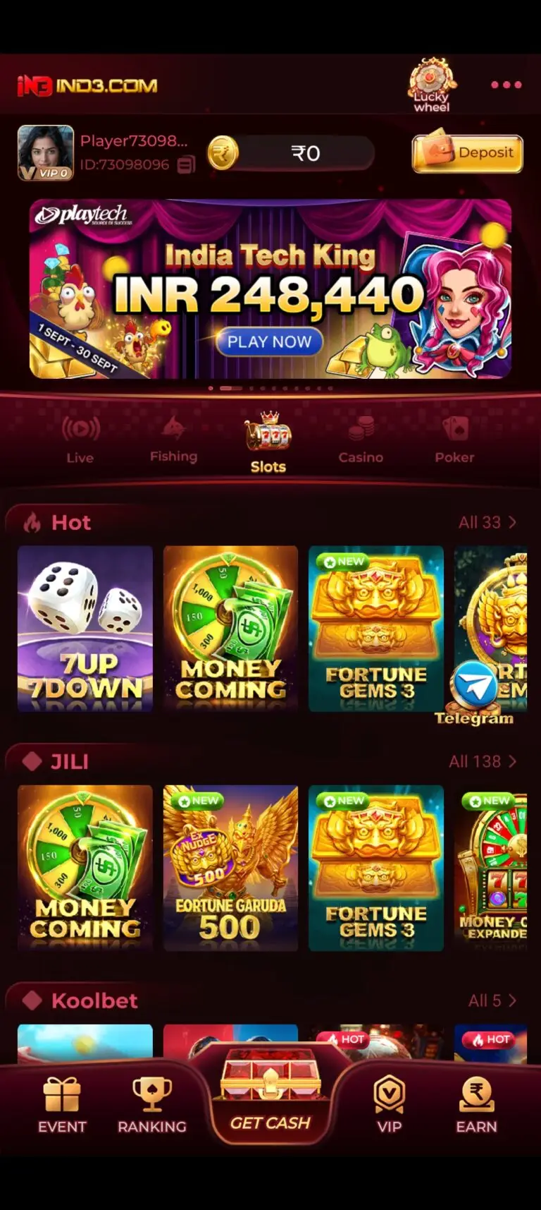 IND3 Game interface