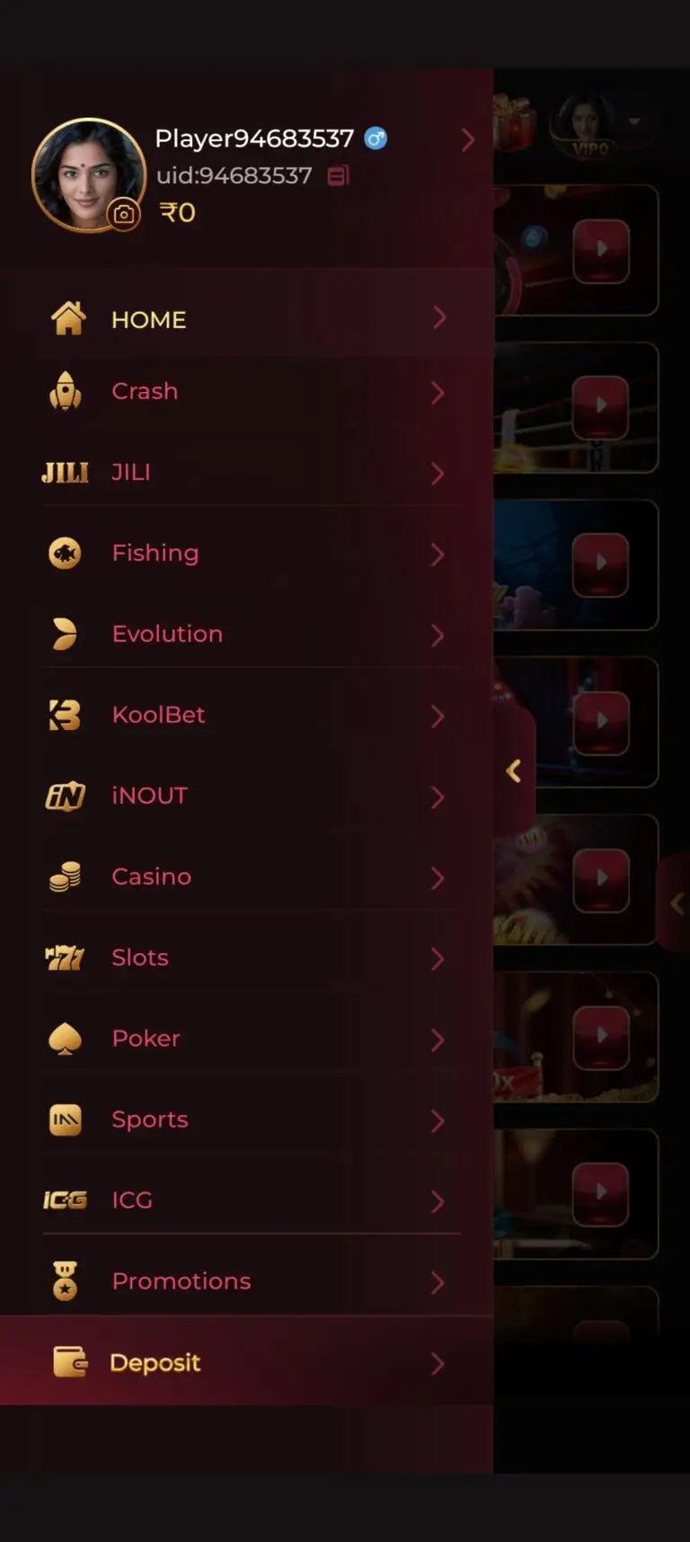 IV7 Game interface