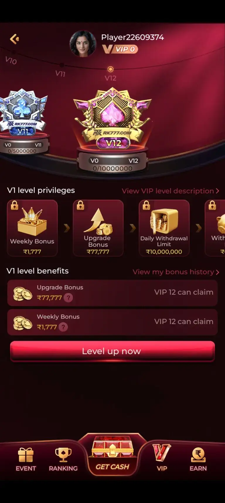 RK777 Game interface