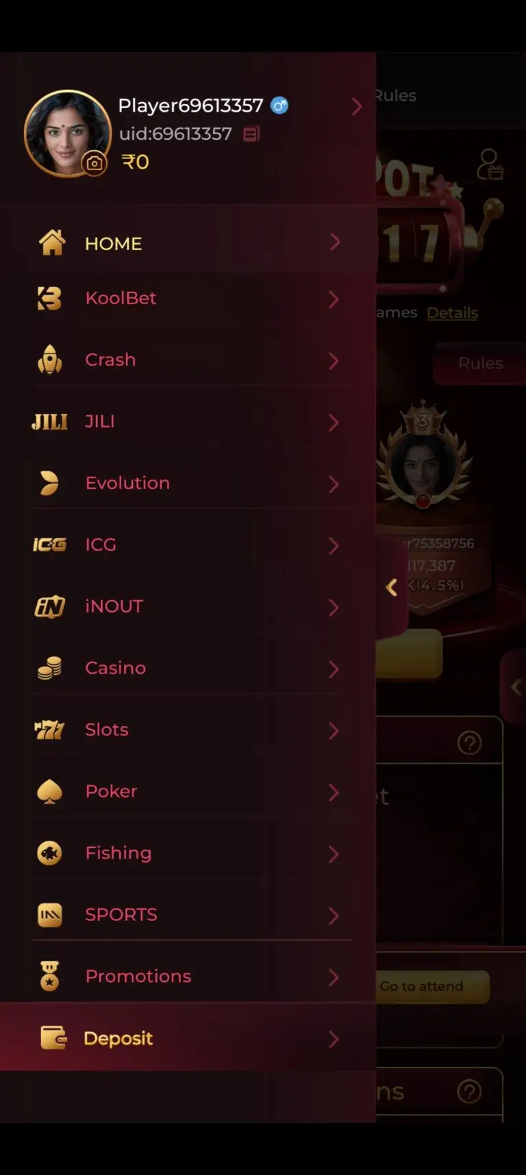 Top One Game interface
